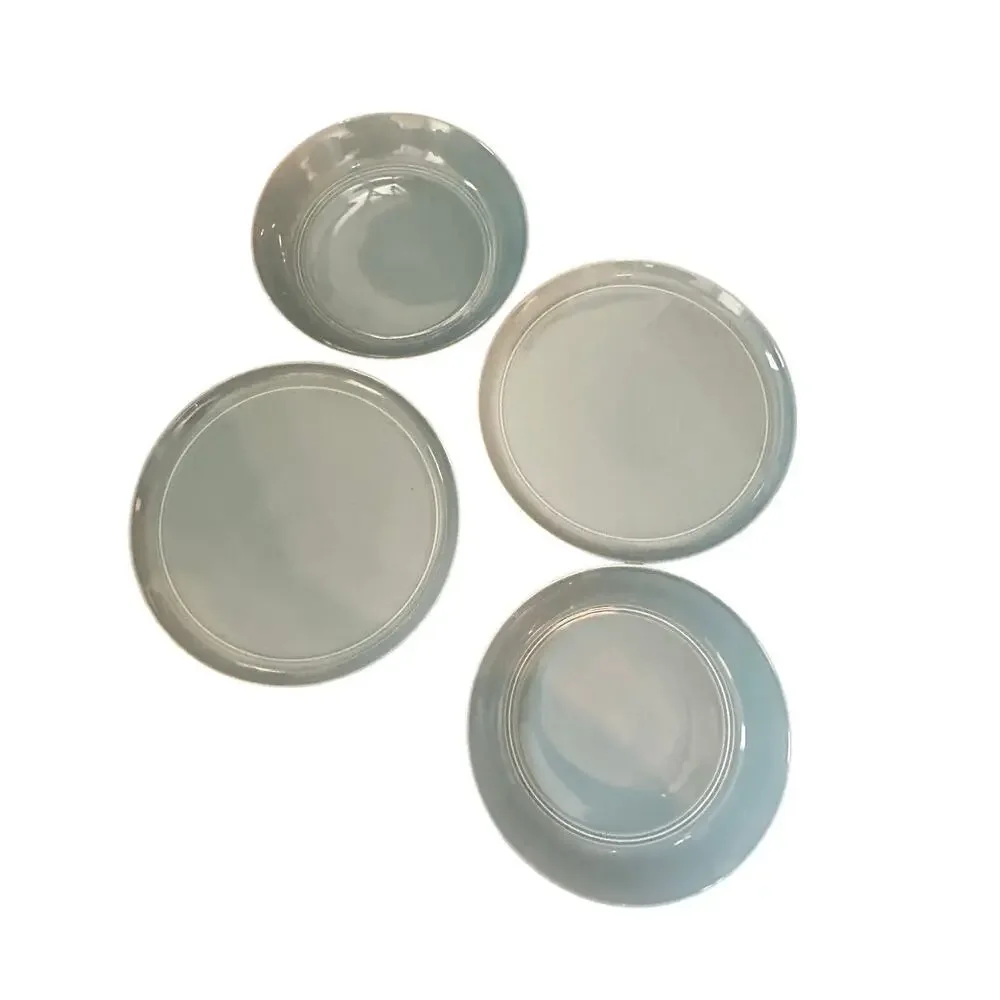 Crate & Barrel Aaron Probyn Stonewear Dinner Plate Hue Blue Set Of 4